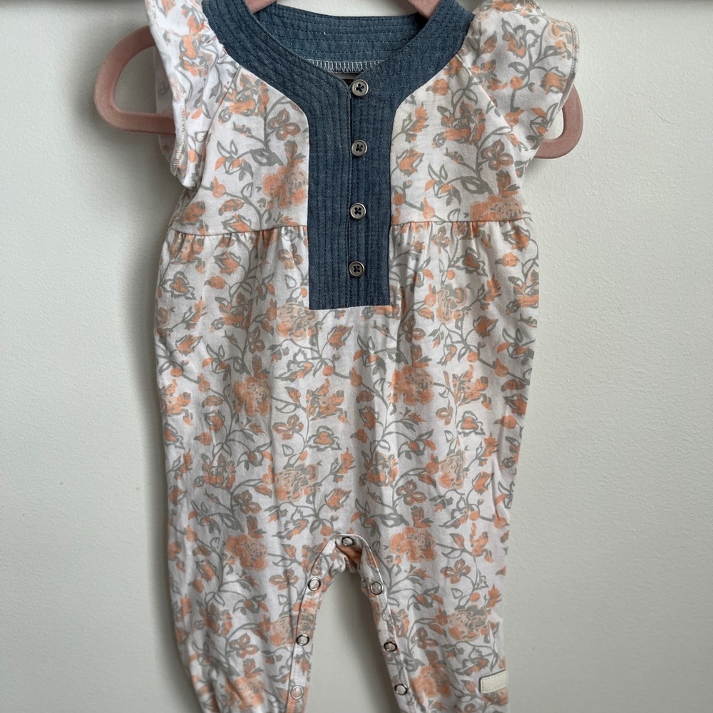 7 For All Mankind Baby Girl Floral One Piece 3/6M